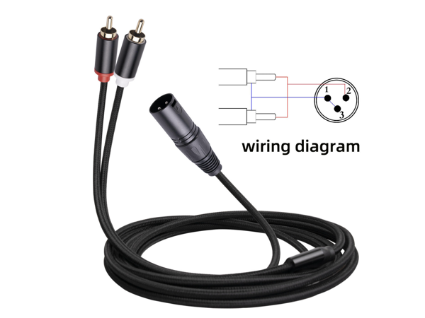 2 RCA - 1 XLR MALE