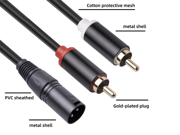 2 RCA - 1 XLR MALE