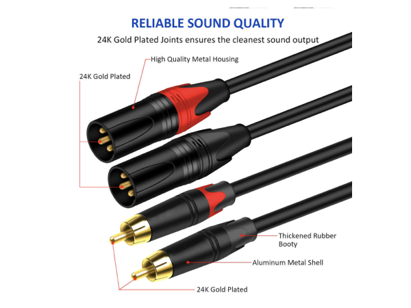 2 m XLR-2 RCA